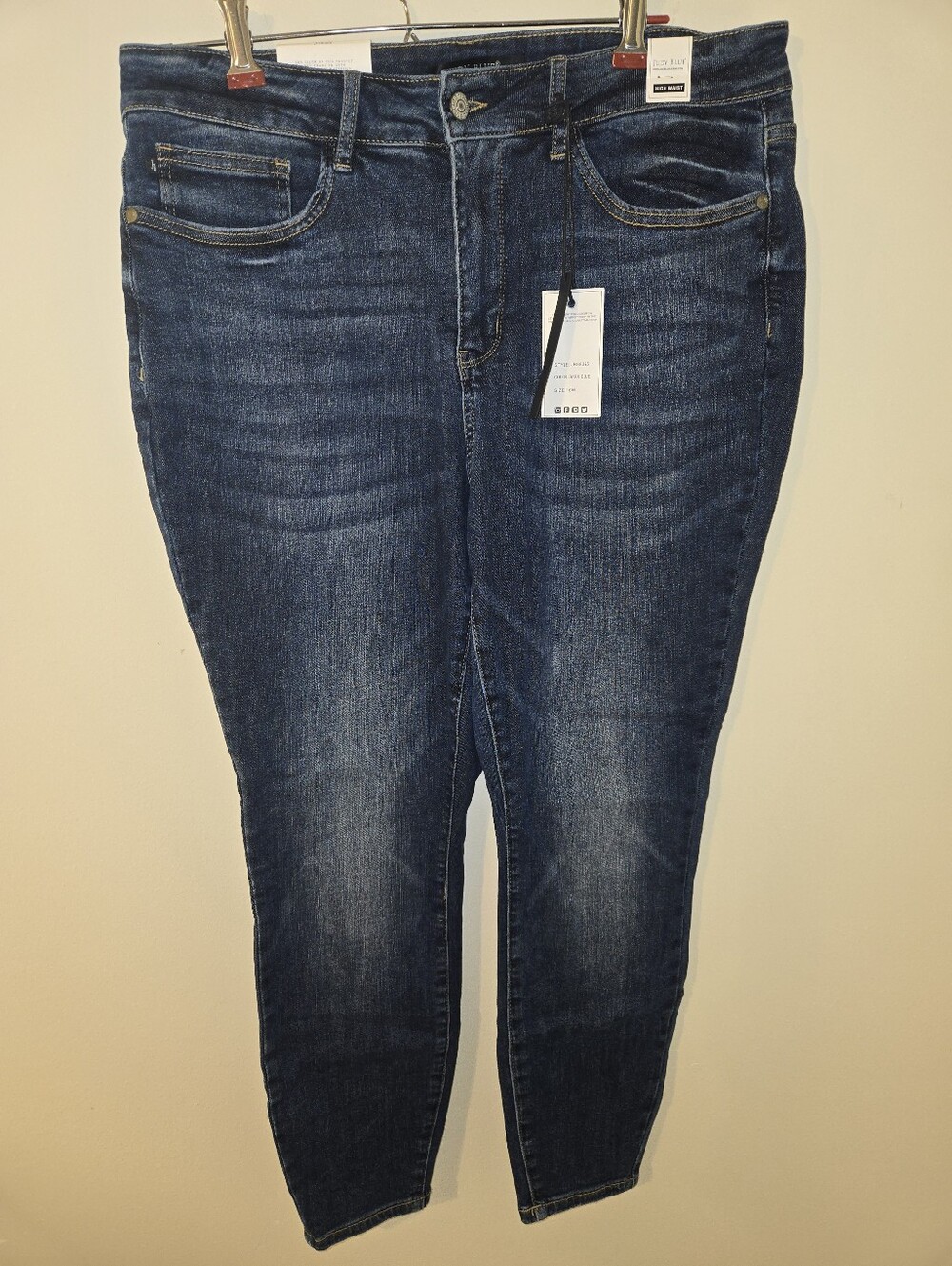 Judy Blue High Waist Skinny Jeans Dark Wash Size 16W NWT